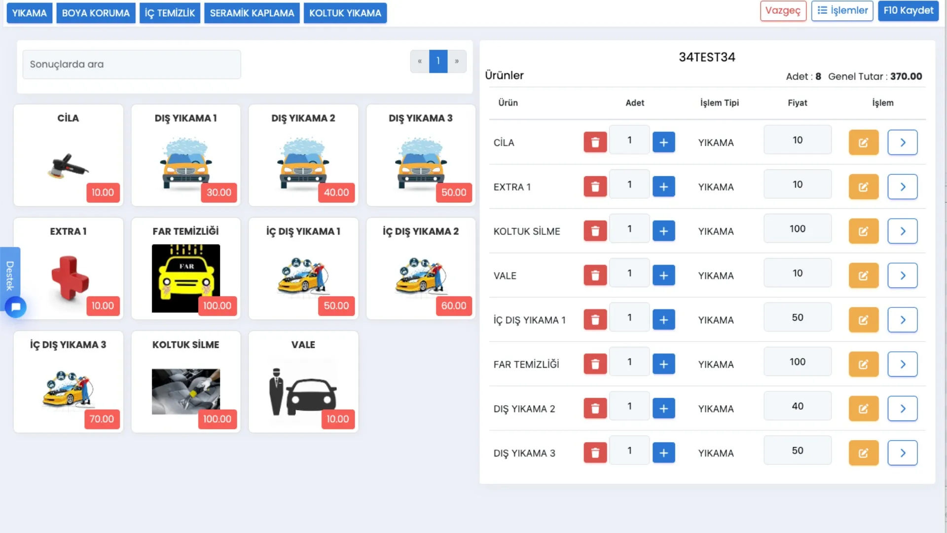 Oto Yıkama Programı